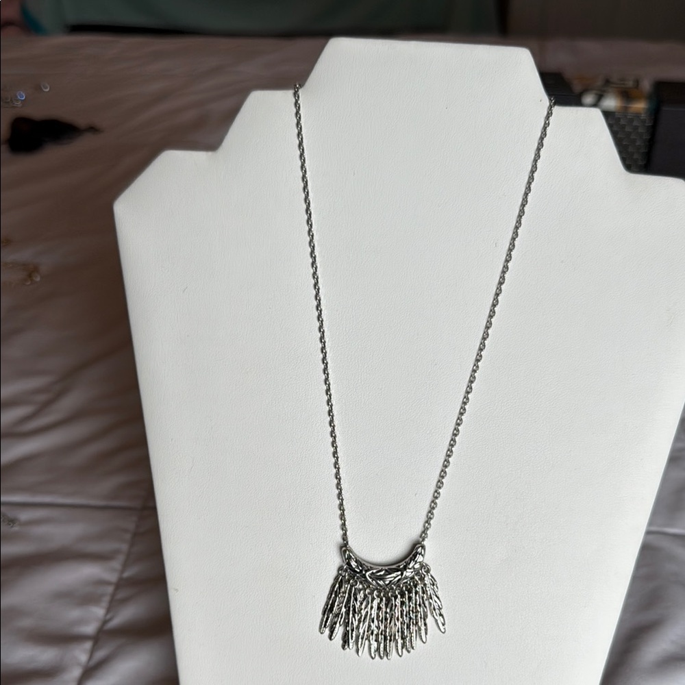 Lia Sophia  Silver Necklace with Feather  Design
